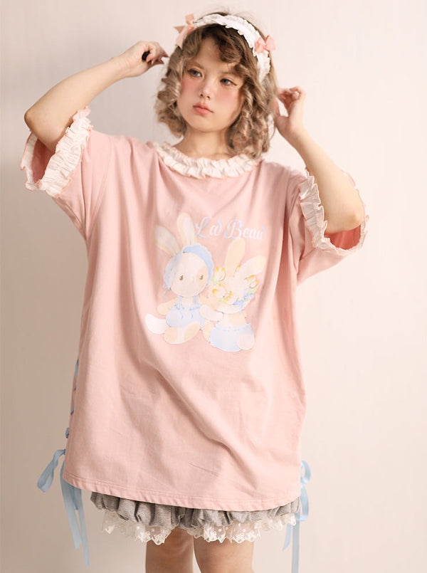 Colorful frillbic T -shirt