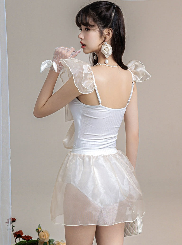 Fairy ribbon white swimsuit