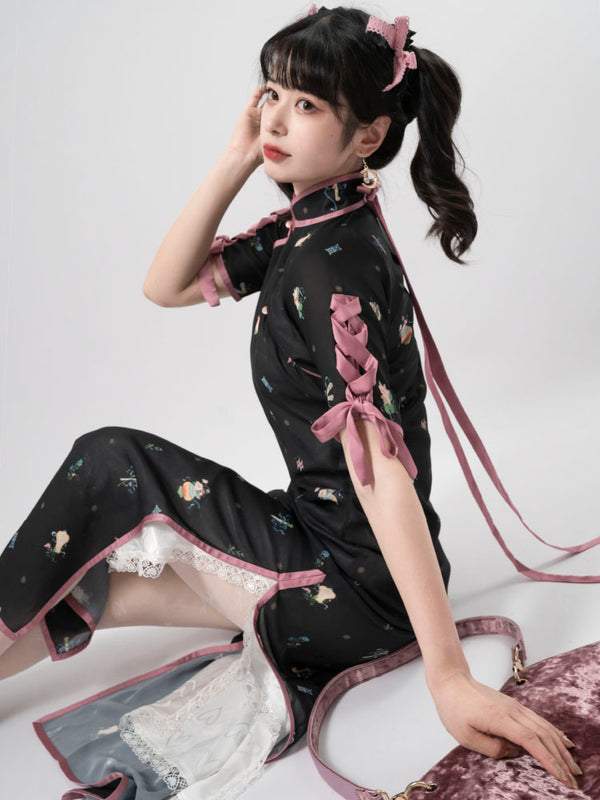 Classical girly china ribbon dress