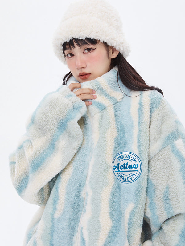 Loose high collar plus velvet cotton coat