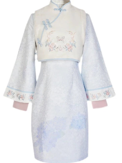 Pastel Chinese Dress + Chinese Vest