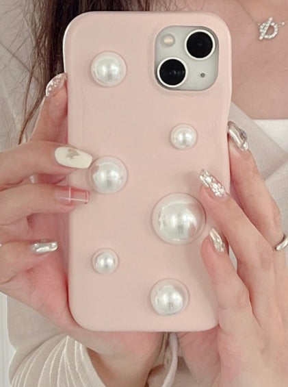 大珍珠粉彩手机壳