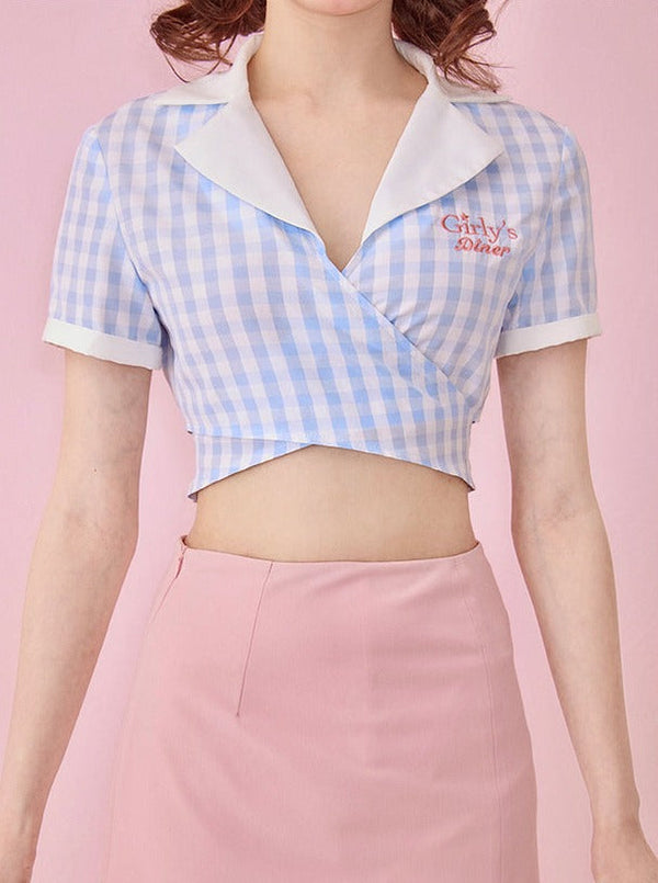 80's American retro check shirt