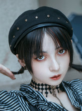 스팀 블랙 리벳 베레모