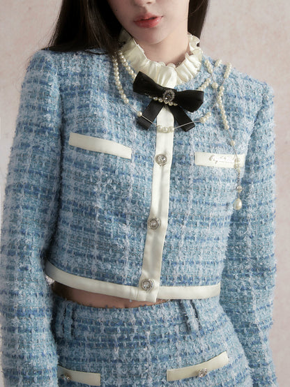 Tweed Short Jacket + Tweed Tight Skirt