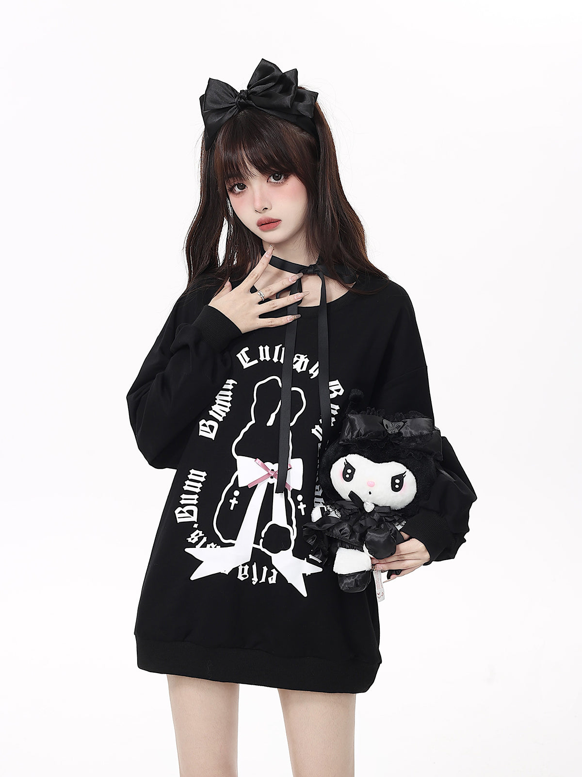 Ribbon Rabbit Gothic Logo Sweatshirt