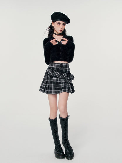 Mode Check High Waist Slim Pleated Skirt