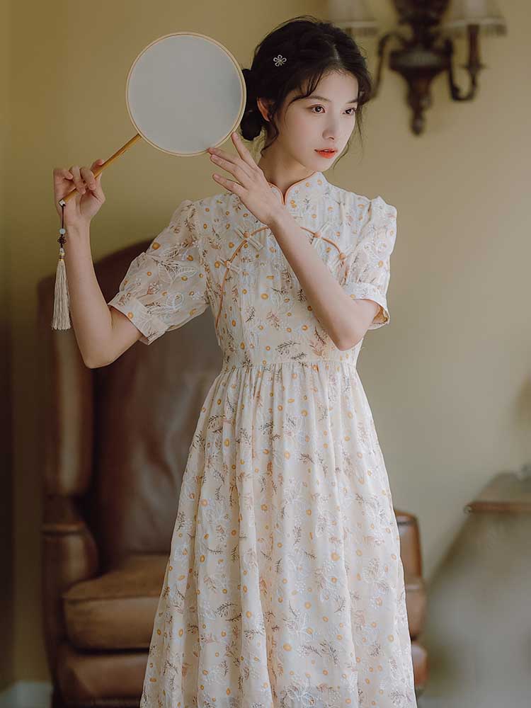 floral print cheongsam