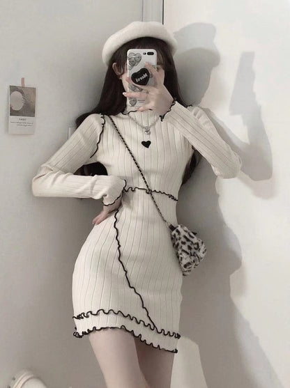Tight rib knit dress