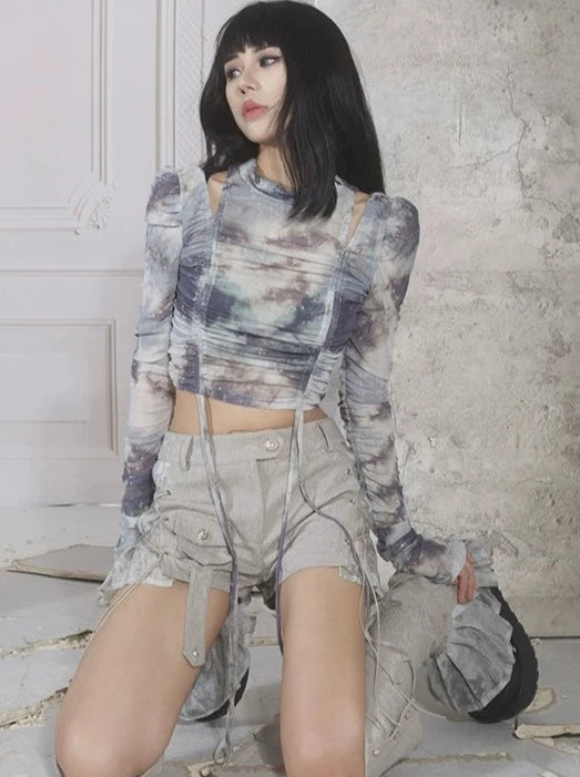 Punk Street Tie Dye Mesh Top