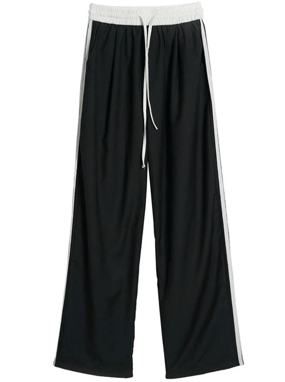 Side stripe loose casual pants