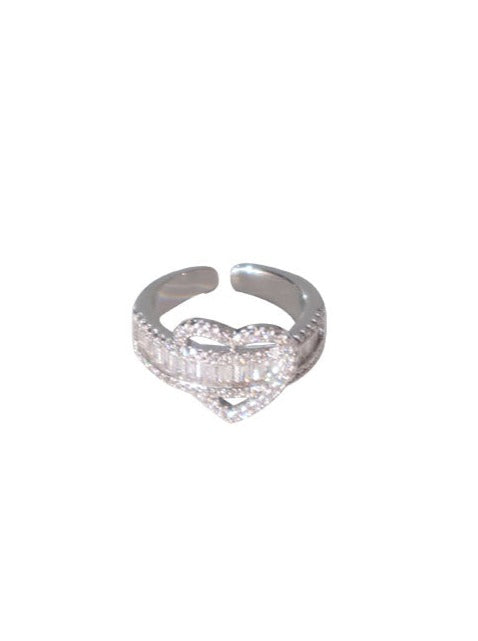 Silver Heart Shining Ring