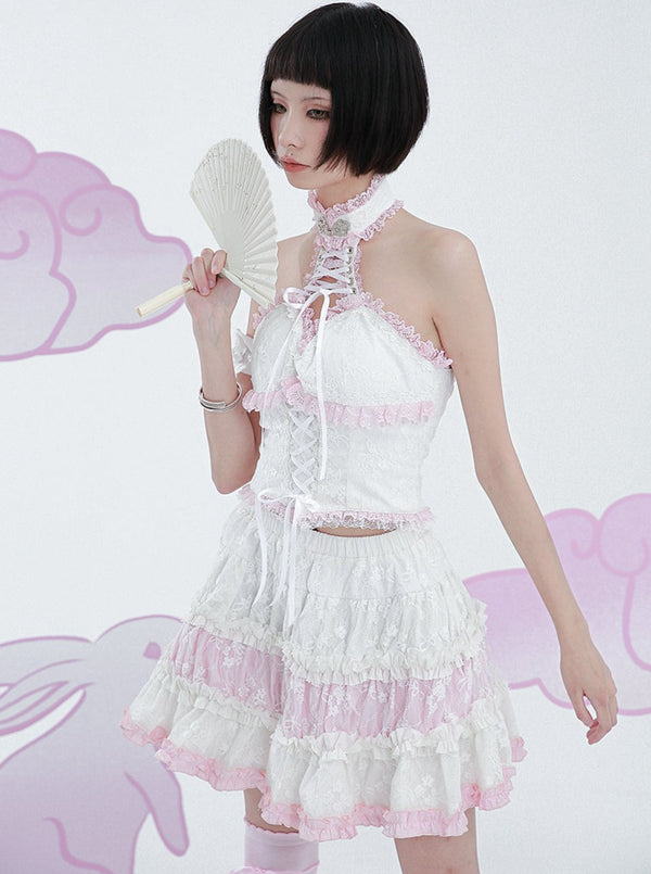 Chine gilet à boucle gilet dentelle