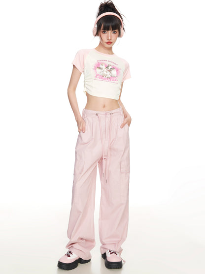 American Cat Illustration + Street Loose Pants