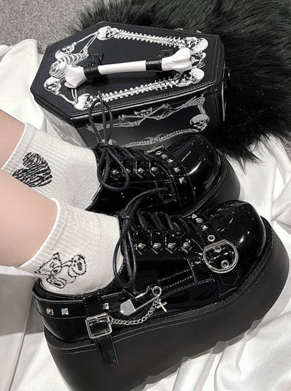 Round Toe Lolita Cool Punk Shoes