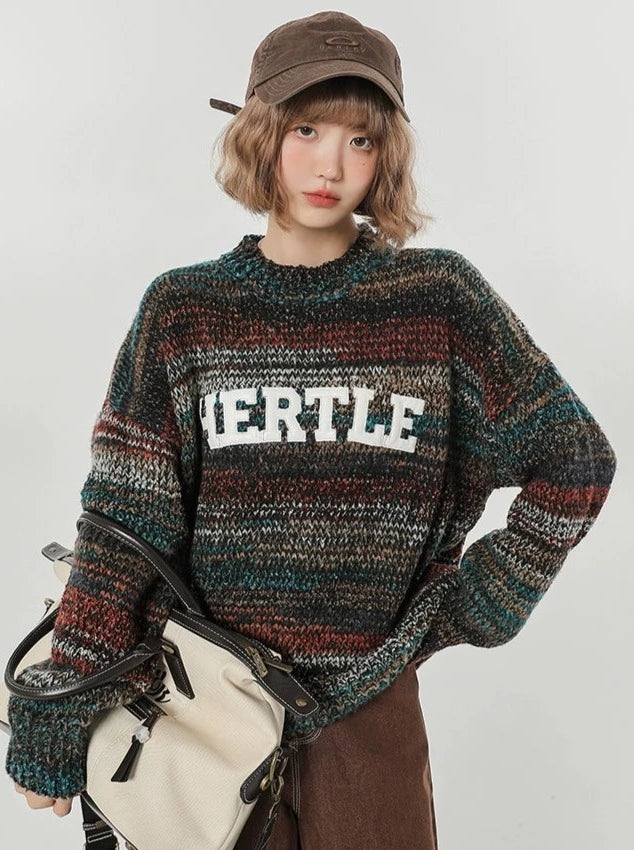 American Retro Round Neck Logo Sweater