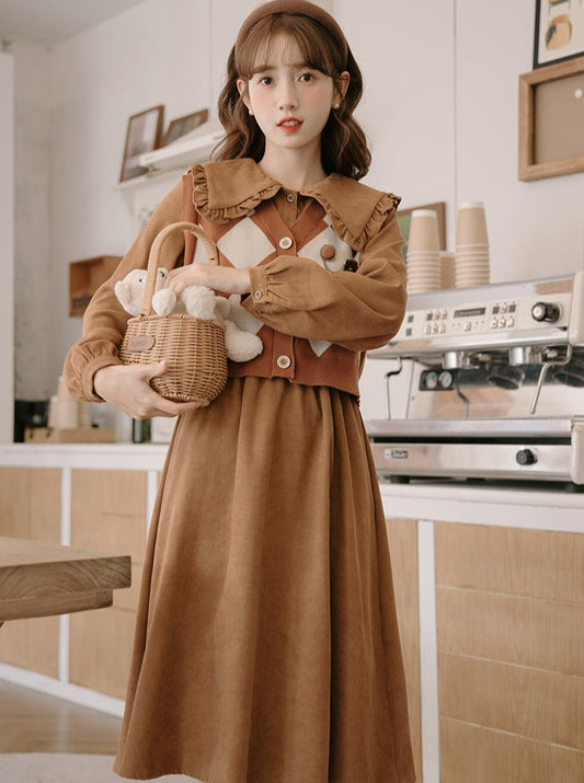 Doll Color Retro Girly Flare Dress
