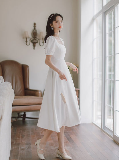 plain white wedding dress