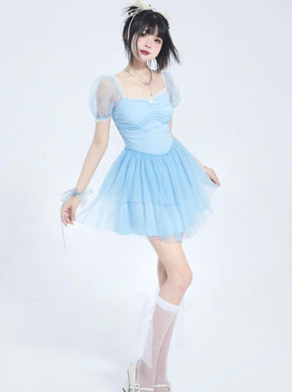 blue princess dress