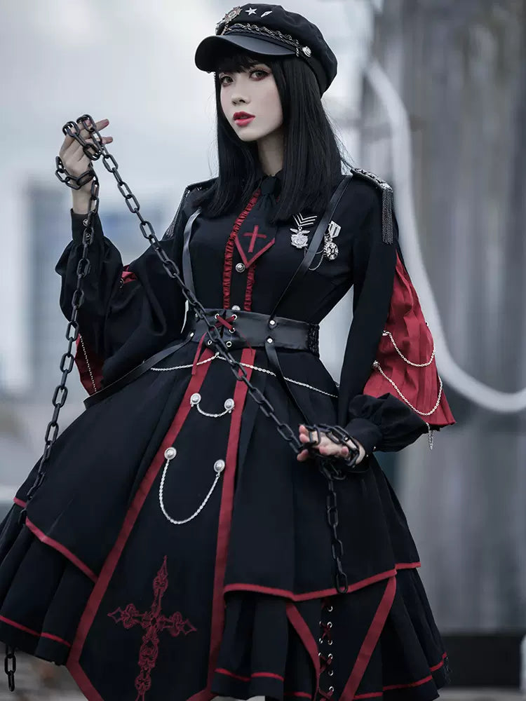 Gothic Rosary Dress + Leather Corset