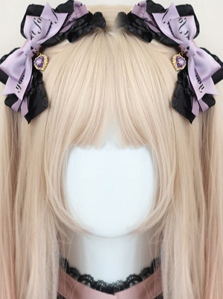 地雷リボンヘアクリップアクセサリー