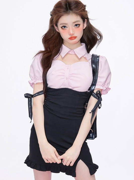 사이트핑크블랙셋업 