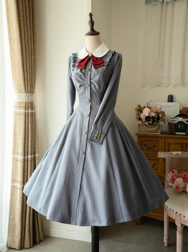 College Classical Retro Stripe Dress