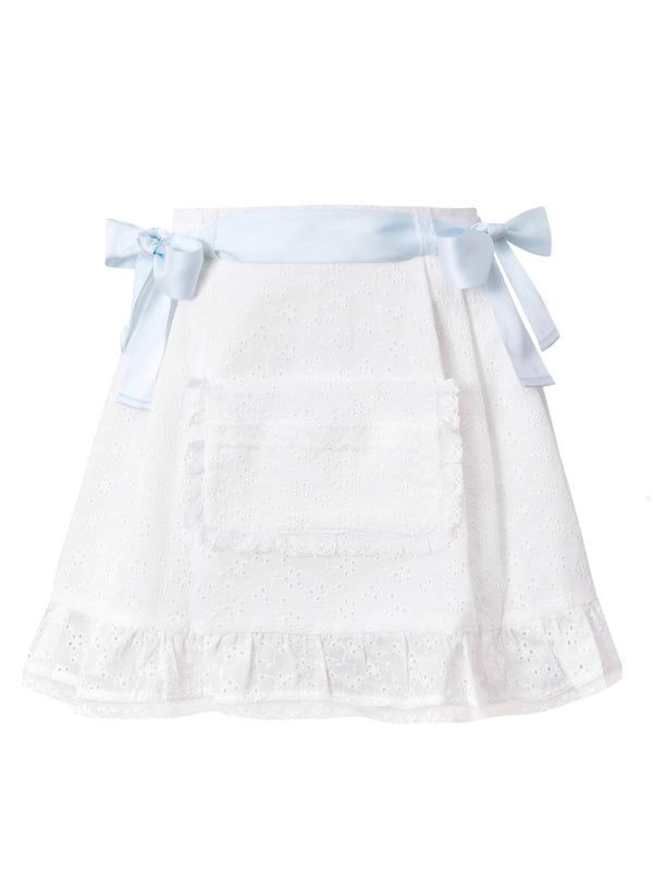 Crystal pastel rabbit hanit cotton frill skirt setup