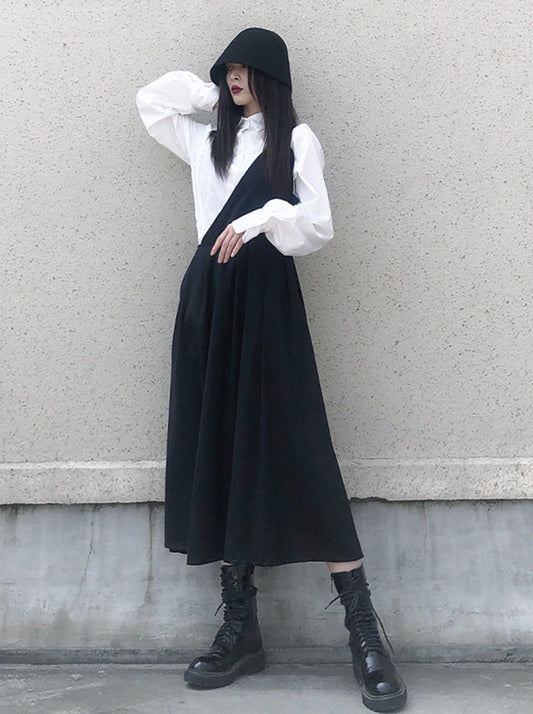 Mode Design Shirt + Suspender Strap Skirt