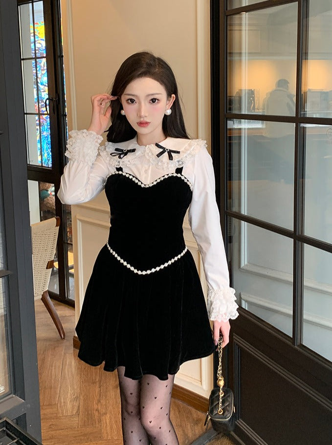 Beads Suspender Dress A Line Westritol Black Dress