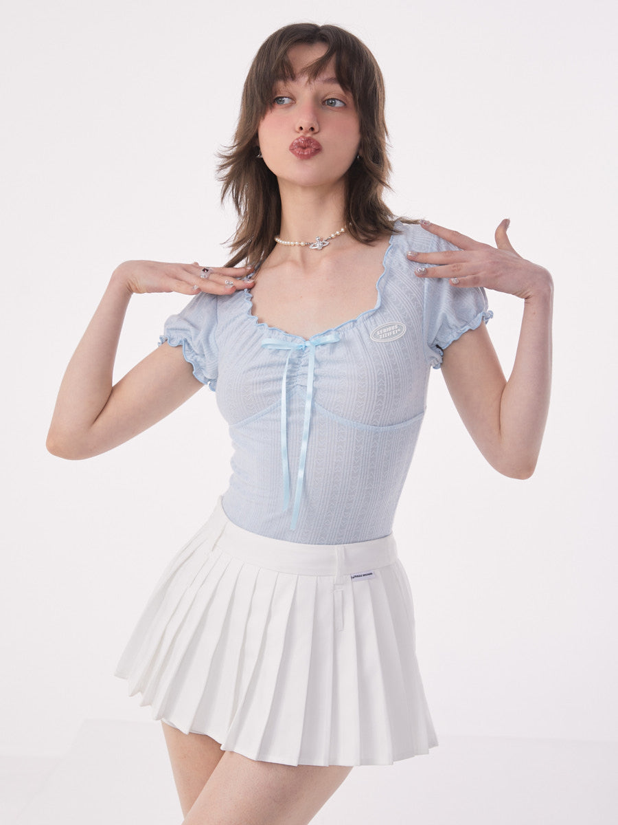 Ritri Ribbon Open Neck Tops