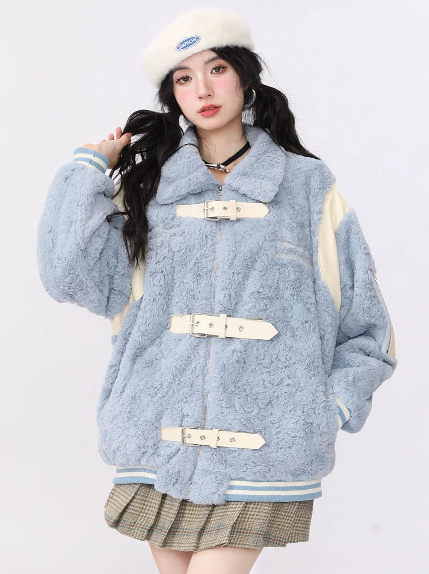 Designed lambswool loose cotton coat