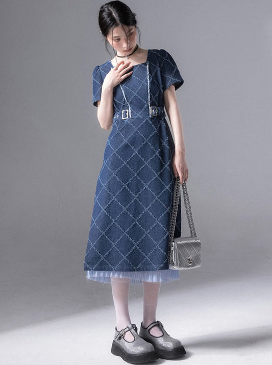 레트로딘밀 원피스 + 프리츠스카트 