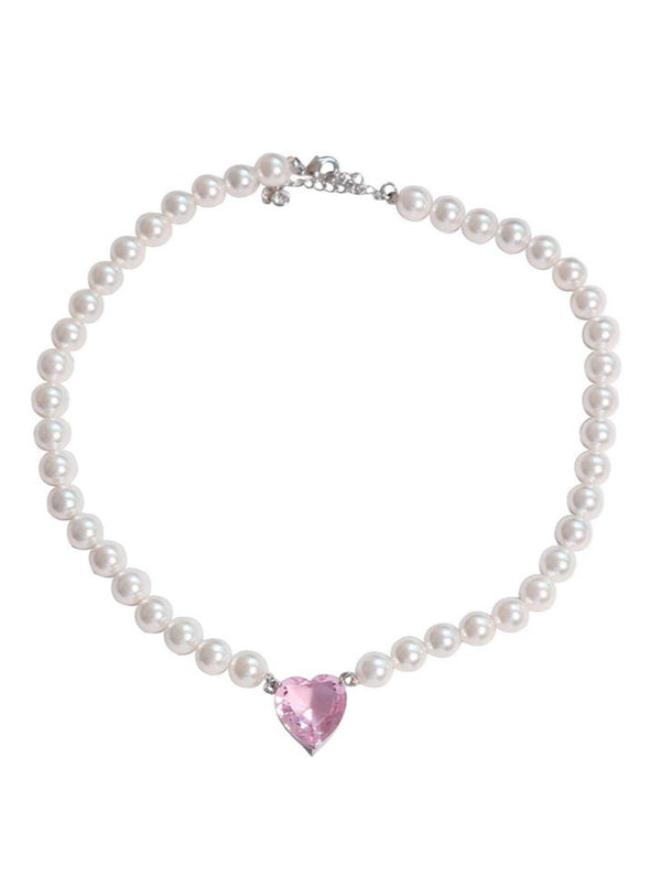 Sweet heart pearl necklace