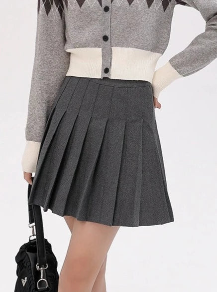 Girlyhalo thin cardigan cropped preppy knit single-breasted sweater with long sleeves