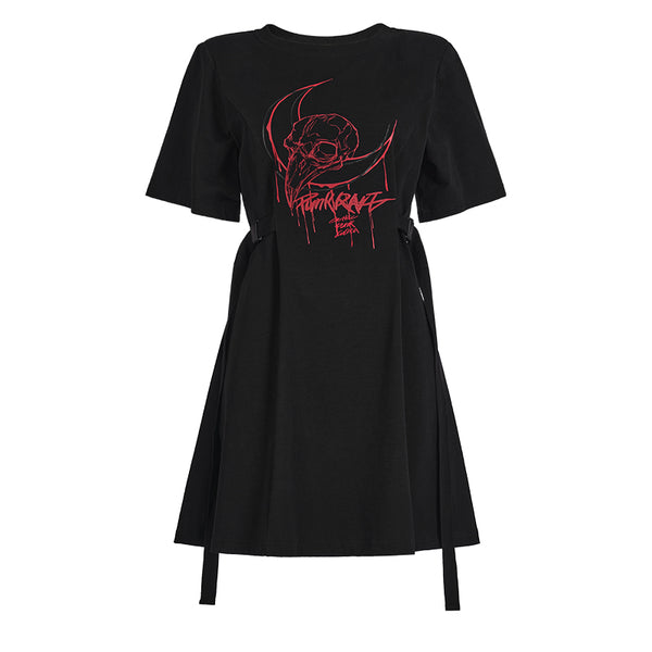 Punk Dark Waist T-shirt Skirt Dress