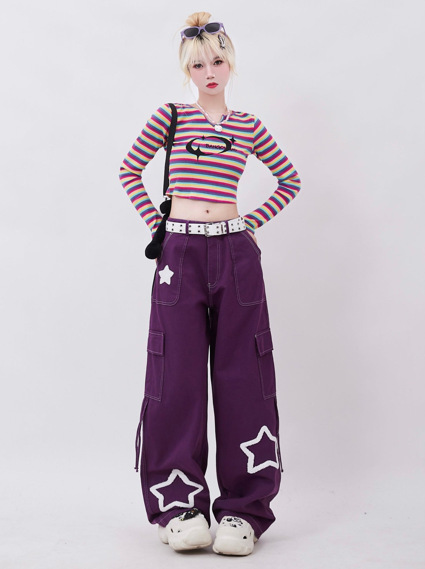 Dopamine Wear American Designstar Embroidery Straight Denim Pants