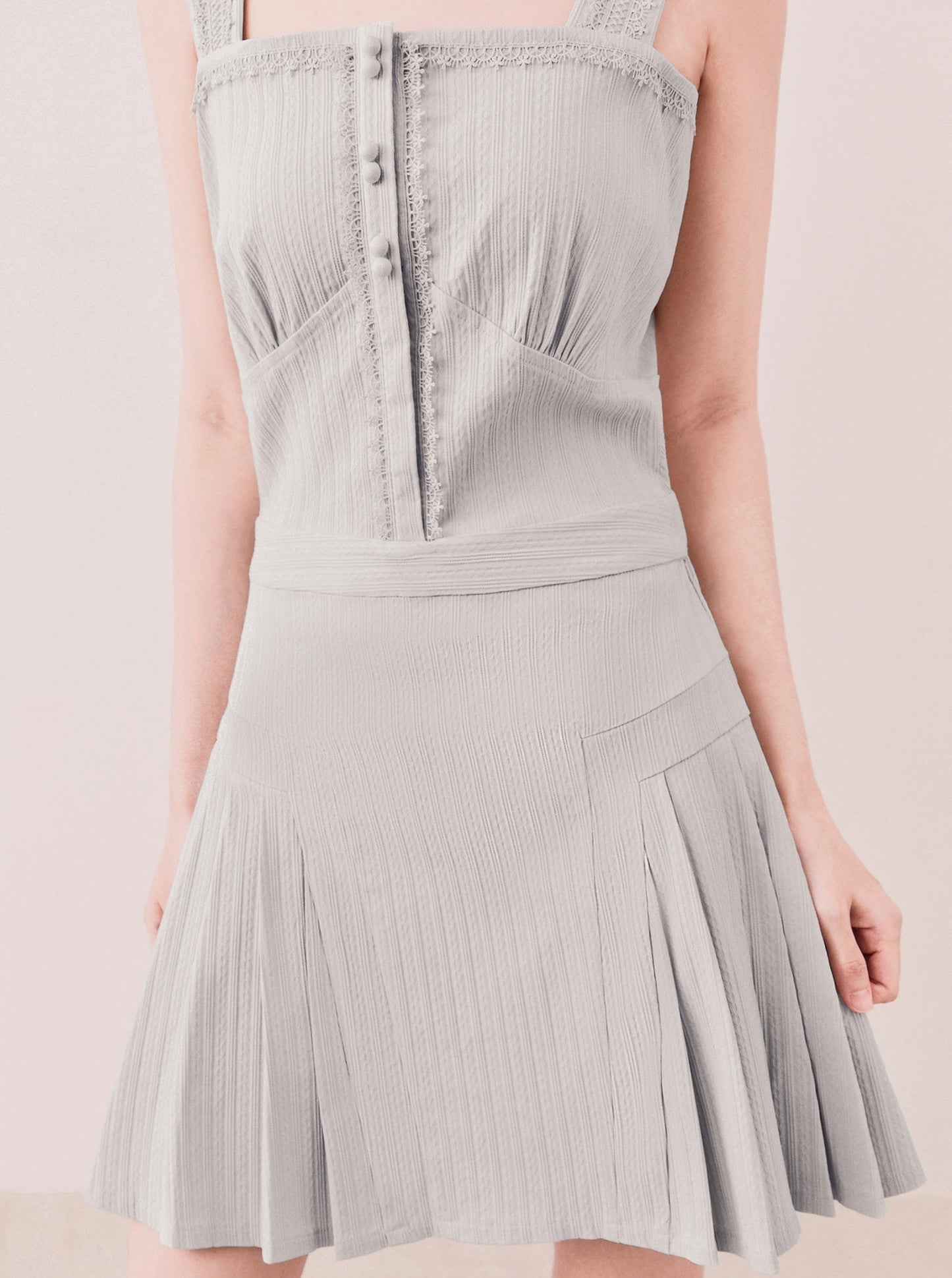 Pleated texture spender dress