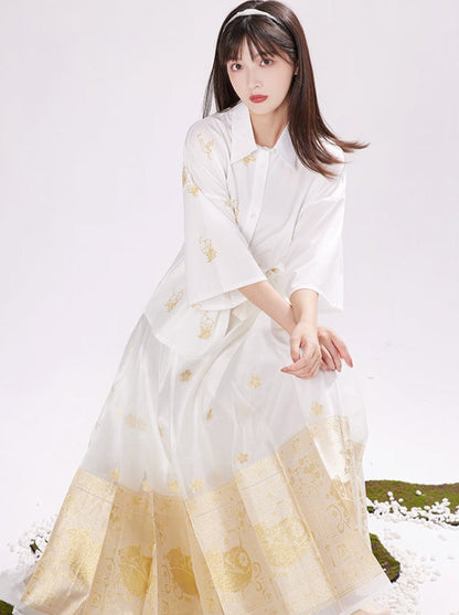 cat flower cheongsam magic skirt