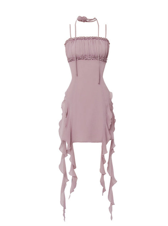 Double Streamer Rose Frill Cami Dress