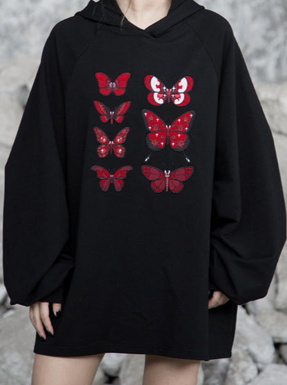 dark red butterfly hoodie