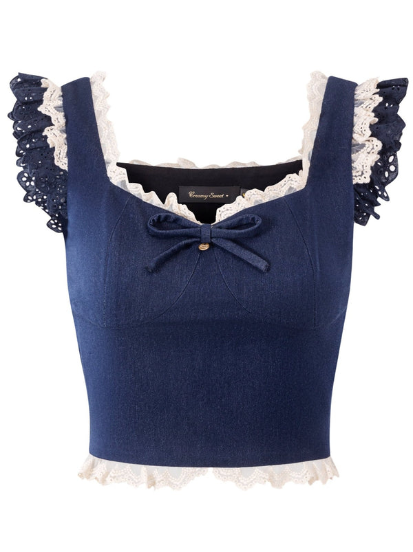 Modern healthy lace slim ribbon camisole
