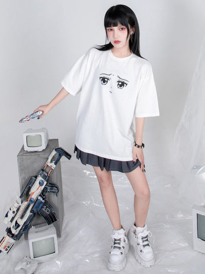 二次元イノセントアイドロップショルダーTシャツ