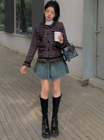 Veste rétro en tweed chic