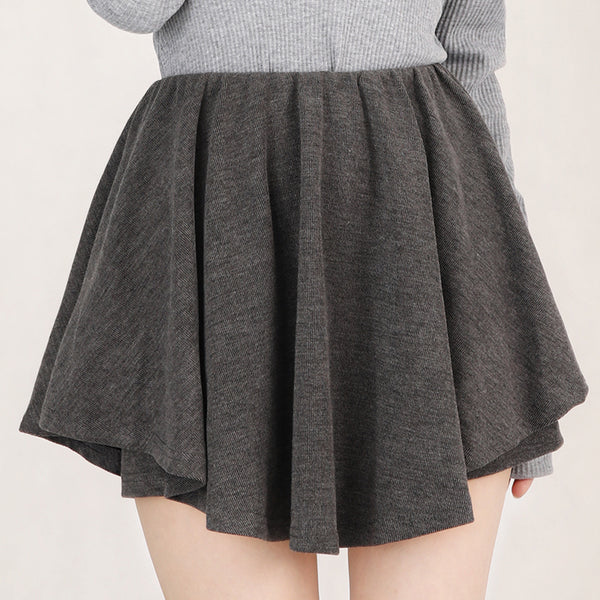 Off shoulder ribbon cropped ribbed top + flared skirt