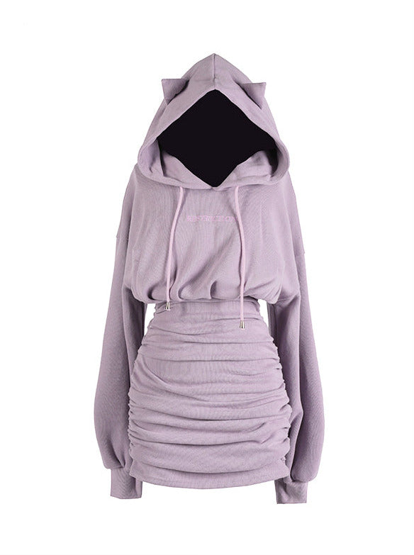 Purple cat deals ear hoodie