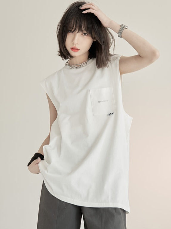 Sleeveless mode loose casual top