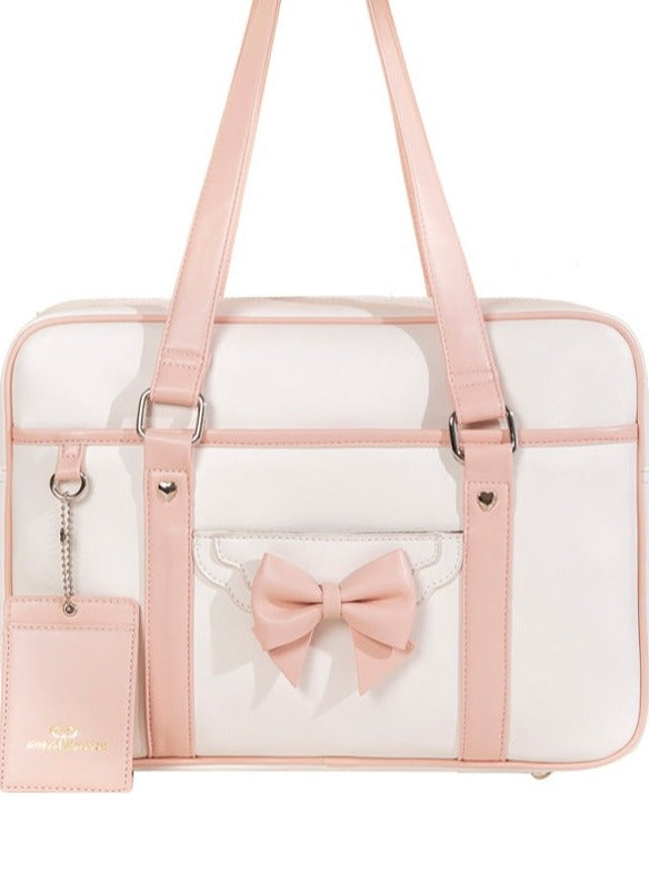 Pastel ribbon bag with pass case