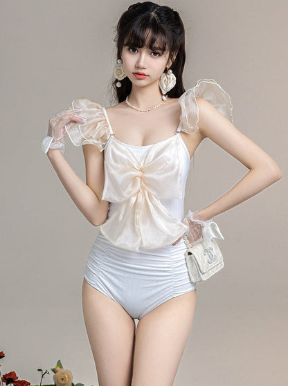 Fairy ribbon white swimsuit
