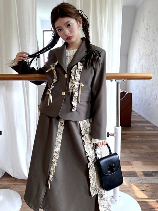 フレンチレトロジャケット＋フラワースカート